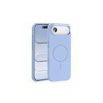 anka cep cep telefonu aksesuarları iPhone 17 Air ile Uyumlu Mgsafe Şarj Özellikli Metal Kamera Çerçeveli Mavi Silikon Kılıf, Zr-Edi-iPhone 17 Air