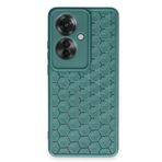 anka cep cep telefonu aksesuarları Oppo İle Uyumlu Reno 11F Petek Desenli Yeşil Silikon Kılıf, Petek-Reno 11F Kılıf