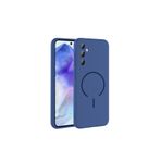 Anka Cep Cep Telefonu Aksesuarları Samsung Galaxy A55 ile Uyumlu M-safe Şarj Özellikli Meta Kapak Kılıf Lacivert, ZR-Meta-A55 Kılıf