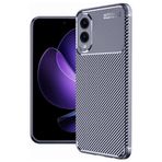 anka cep cep telefonu aksesuarları Samsung ile Uyumlu Galaxy S25 Edge Lacivert Karbon Görünümlü Silikon Kılıf, Karbon-Samsung S25 Edge Kılıf
