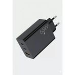 Anka Cep Cep Telefonu Aksesuarları Vestel Venus E5 Uyumlu 65W USB + Pd + Pd Girişli Fast Şarj Başlığı SG87 - Siyah