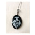 Anka Gemstone- Hilye-i Şerif Yazılı Akik Taşı Doğal Taş Kolye Unisex Siyah