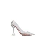 ANKA Trendy Kadın Princess Gümüş Nude Taba Beyaz 8 cm Şeffaf Topuklu Stiletto Sivri Burunlu Ayakkabı Nude 37
