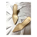 ANKA Trendy Kadın Princess Nude Bej Ten 8 cm Şeffaf Topuklu Stiletto Sivri Burunlu Ayakkabı Bej 42