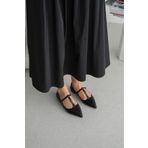 ANKA Trendy- Kadın Siyah Babet 2cm Kısa Alçak Topuklu Günlük Kullanım Çok Rahat Ayakkabı Siyah 42