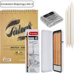 AnkaArt Karakalem Başlangıç Seti 4 A5 50 Yaprak 90g Talens Defter ve Bruynzeel Kalemler