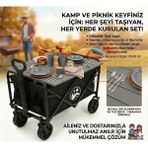 Ankabey06 Katlanabilir Taşıma Arabası ve Masa Seti – Kamp / Plaj / Bahçe / Pazar Için – Evcil Hayvan Taşımaya Uygun