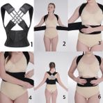 Ankaflex Hamile Dik Durma Korsesi Sırt Omurilik Postür Düzeltici Duruş Düzeltici Kambur Omuz Korsesi - Siyah - S - M