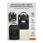 Ankaflex Highconcept Siyah Araç Içi Oto Koltuk Arkası Organizer Araba Eşya Düzenleyici Portatif Bardaklık - WA05003