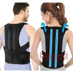 Ankaflex Medikal Sırt Korsesi Omuz Dikleştirme Korsesi Dik Durus Yeleği Ortopedik Kifoz Skolyoz Korsesi Yelek - Standart - Siyah