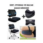 Ankaflex Ortopedik 3lü Minder Seti Sırt Oturma ve Bacak Arası Diz Yastığı Bel Kalça Destek