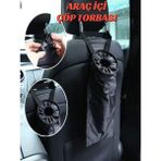 Ankaflex Otomobil Arka Koltuk Çöp Torbası Araç Saklama Kabı Sızdırmaz Çöp Kovası - 40 x 14 cm - Siyah