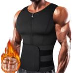 Ankaflex Vücut Şekillendirici Termoform Yelek Terleme Bel Sırt Karın Spor Korsesi Fermuarlı Sauna Yelek M-L-XL Beden uyumlu - Standart - 001-Siyah