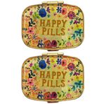 Ankaful 2 Paket Vintage Hap Organizatörleri Metal Retro Hap Kutuları Cüzdan/Cep için Sevimli Hap Kılıfları Vitaminler/Tylenol/Takviyeler/Meds/Tablet Tutmak için Taşınabilir Kompakt (İçinde Ayna