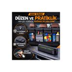 Ankanorm Araç Bagaj Düzenleyici 8 Bölmeli Koltuk Arkası Organizer + Gizlenebilir Park Telefon Numaratörü Seti