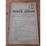 Ankara Barosu Hukuk Dergisi Ekim 1949, Cil:5,Sayı:66 " Basri Erk: Büyük Türk Hukukcuları" (Sahafiye Kitap)
