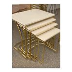 Ankara Dinç Metal Sehpa Tekerlekli C Sehpa Gold, Dörtlü, Zigon Sehpa, Servis Sehpası,yan Sehpa Cg-100 CG-100