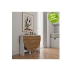 Ankara Orman Ürünleri Pratik Katlanır - Açılır Kapanır Yuvarlak Mutfak Yemek Çalışma Masası - 145 cm x 90 cm - %100 MDF