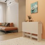 Ankara Orman Ürünleri Pratik Katlanır Mutfak Yemek Çalışma Masası - 6 Kişilik - %100 Mdf - Beyaz