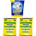 Ankara Sodamatik 1 kg * 2 Adet ve Kartül Tül Beyazlatıcı 500 gr - 2,5 kg