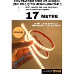 Ankara Teknik 220V Trafosuz Şerit LED Günışığı Renk (120 Ledli). Anahtarlı Arapuar Kablolu/ Tak Çalıştır/ 17 Metre - Gün Işığı