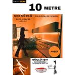 Ankara Teknik Hareket Sensörlü 220 Volt Silikonlu Amber Renk Şerit LED (120 Ledli) / Tak Çalıştır / 10 Metre