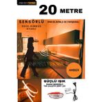 Ankara Teknik Hareket Sensörlü 220 Volt Silikonlu Amber Renk Şerit LED (120 Ledli) / Tak Çalıştır / 20 Metre