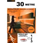 Ankara Teknik Hareket Sensörlü 220 Volt Silikonlu Amber Renk Şerit LED (120 Ledli) / Tak Çalıştır / 30 Metre