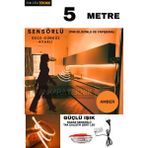 Ankara Teknik Hareket Sensörlü 220 Volt Silikonlu Amber Renk Şerit LED (120 Ledli) / Tak Çalıştır / 5 Metre