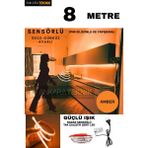 Ankara Teknik Hareket Sensörlü 220 Volt Silikonlu Amber Renk Şerit LED (120 Ledli) / Tak Çalıştır / 8 Metre