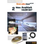 Ankara Teknik OEM Ankarateknik Mutfak Tezgah Üstü Için Ince Cob Şerit LED 12V Adaptör Tak Çalıştır Anahtarlı / 2 Metre Soğuk Beyaz