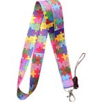 Ankara Üniforma Puzzle Desenli Boyun Askı Ipi ve Telefon Askısı + Kartlık