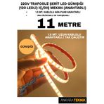 ankarateknik 220V Trafosuz Şerit Led Günışığı Renk (120 Ledli). Anahtarlı Arapuar Kablolu/ Tak Çalıştır/ 11 Metre