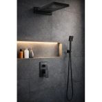 Ankastre Duş Seti 3 Yönlü Yağmur Panel&Şelale 550X220 Mm Sus 304 – Paslanmaz Pirinç Siyah