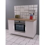 Ankastre Fırın Ve Ocak Dolabı, Set Üstü Ocak Dolabı, Çok Amaçlı Dolap, Hazır Mutfak Modülü (MEŞE-BEYAZ, 90Y*60D*140G)