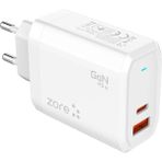Ankayan Teknoloji zore Always-02 Gan Tech Type-C Pd4.0 Usb-A Qc3.0 Hızlı Şarj Özellikli Seyahat Şarj Başlığı 45W - Bey - Beyaz