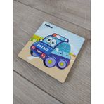 Ankebut Polis Arabası Mini Puzzle Ahşap Renkli 4 Parça