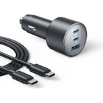 Anker 167.5W 3 Portlu Araç Şarj Cihazı + 1m Type-C Kablo - Siyah - B2737 (Anker Türkiye Garantili)
