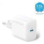 Anker 20W USB-C Şarj Cihazı - iPhone & Android ile Uyumlu Type-C Hızlı Şarj Adaptörü- A2347 - Beyaz (Anker Türkiye Garantili)