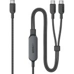 Anker 2’si 1 Arada USB-C'den USB-C’ye Örgülü Kablo (1.2m, 140W) - A8895 (Anker Türkiye Garantili) - Renk - Siyah