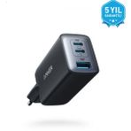 Anker 735 Nano II 65W 3 Portlu USB-C Hızlı Şarj Cihazı - iPhone / Android / Macbook Uyumlu GaN II - PPS Destekli Type-C Hızlı Şarj Adaptörü - A2667 (Anker Türkiye Garantili)