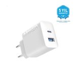 Anker A2348 Beyaz 20W USB-C + USB-A Çift Portlu Şarj Cihazı