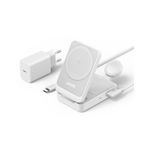 Anker MagGo 3'ü 1 Arada Şarj İstasyonu, Qi2 Sertifikalı, 15W Kablosuz Şarj Standı, MagSafe Uyumlu, (40W USB-C Güç Adaptörü ile birlikte), Beyaz - B2557
