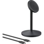 Anker Maggo Kablosuz Şarj Istasyonu, 15W, Magsafe Uyumlu, Usb-C Kablolu Stand, Adaptör Dahil Değildir, Siyah - A25X1