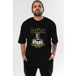 Ankhises Batman (20) Ön Baskılı Siyah Oversize t-shirt Bisiklet Yaka Erkek Kadın