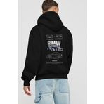 Ankhises BMW M3 GTR Arka Baskılı Siyah Oversize Kapüşonlu Sweatshirt Erkek Kadın