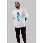 ankhises Brooklyn Style Ön Baskılı Beyaz Oversize T-Shirt Erkek Kadın Bisiklet Yaka - M