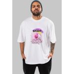 ankhises Freedom Spirit Brooklyn Ön Baskılı Beyaz Oversize T-Shirt Erkek Kadın Bisiklet Yaka