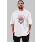 Ankhises Game of Thrones Dracarys Ön Baskılı Beyaz Oversize t-shirt Bisiklet Yaka Erkek Kadın