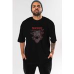 Ankhises Game of Thrones Dracarys Ön Baskılı Siyah Oversize t-shirt Bisiklet Yaka Erkek Kadın